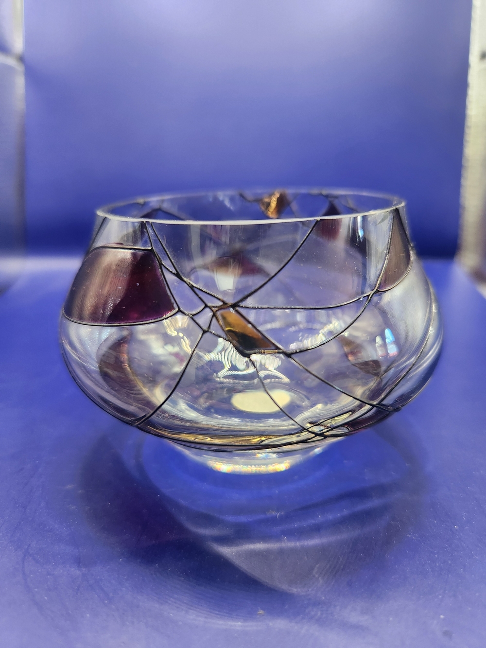 1990s PartyLite Calypso Mosaic Stained Glass Votive Candle Holder